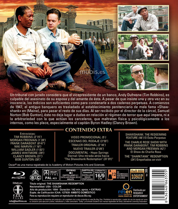 Nueva edición de Cadena Perpetua en Blu-ray con más extras
