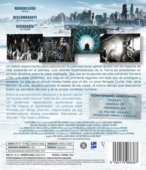 Más información de Snowpiercer (Rompenieves) en Blu-ray