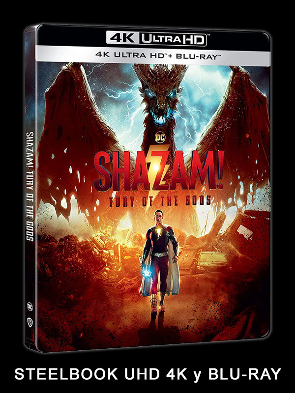 Steelbook de ¡Shazam! La Furia de los Dioses en UHD 4K y Blu-ray