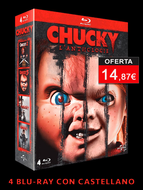 Pack con 4 películas de Chucky en Blu-ray con castellano