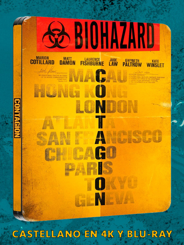Steelbook de Contagio en UHD 4K y Blu-ray con castellano