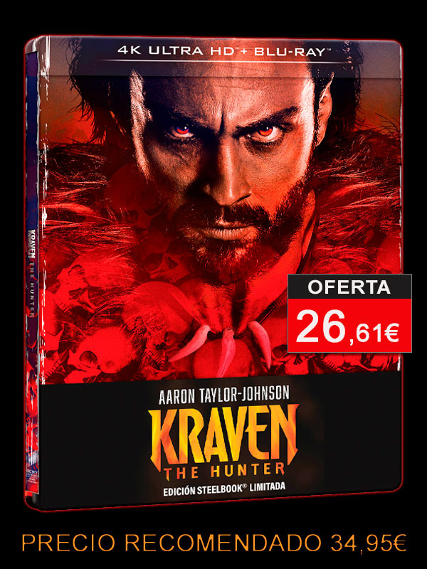 Steelbook de Kraven the Hunter en UHD 4K y Blu-ra