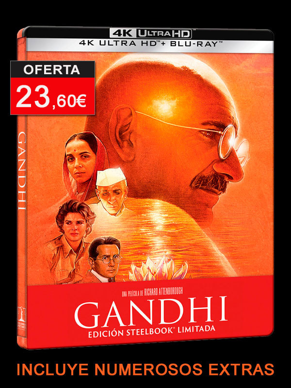 Steelbook de Gandhi en UHD 4K y Blu-ray