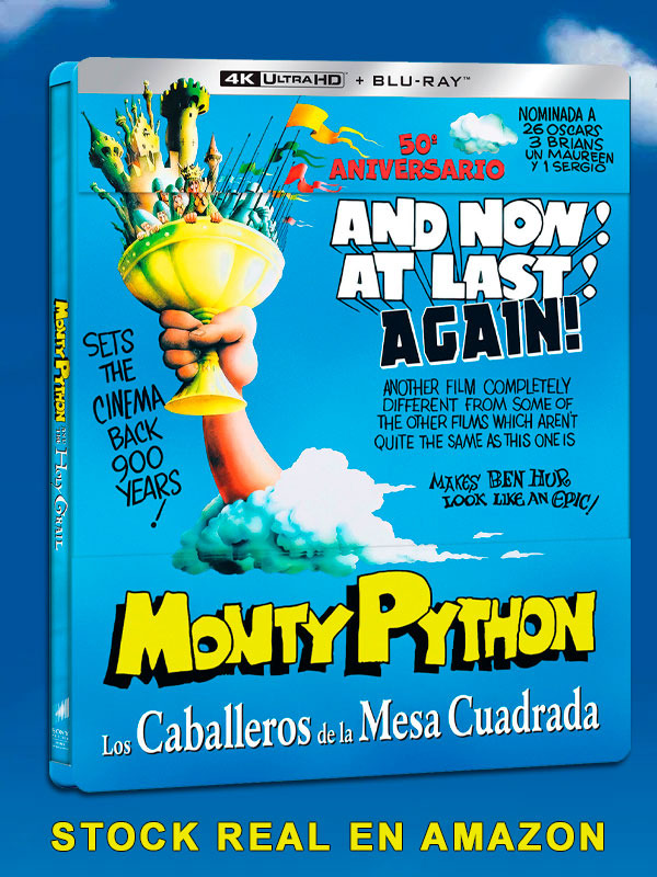 Steelbook de Monty Python y Los Caballeros de la Mesa Cuadrada y sus Locos seguidores en UHD 4K y Blu-ray