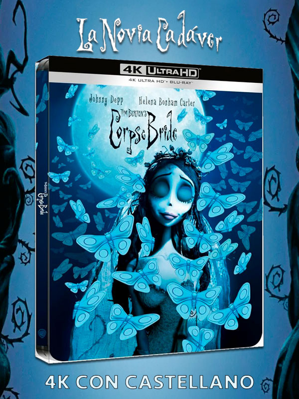 Steelbook con funda de La Novia Cadáver en UHD 4K con castellano