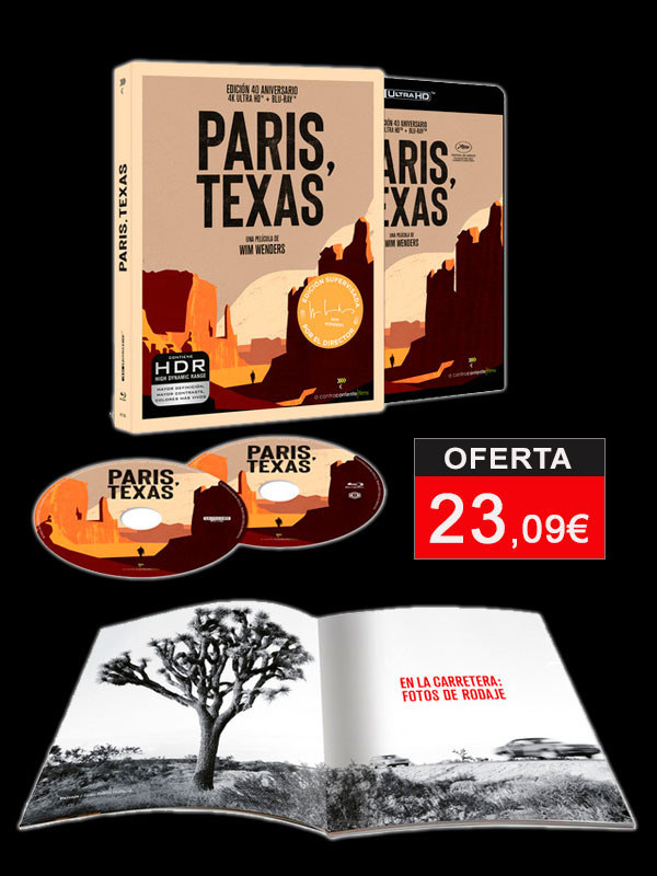 Paris, Texas en UHD 4K y Blu-ray con funda, libreto y 2 horas de extras