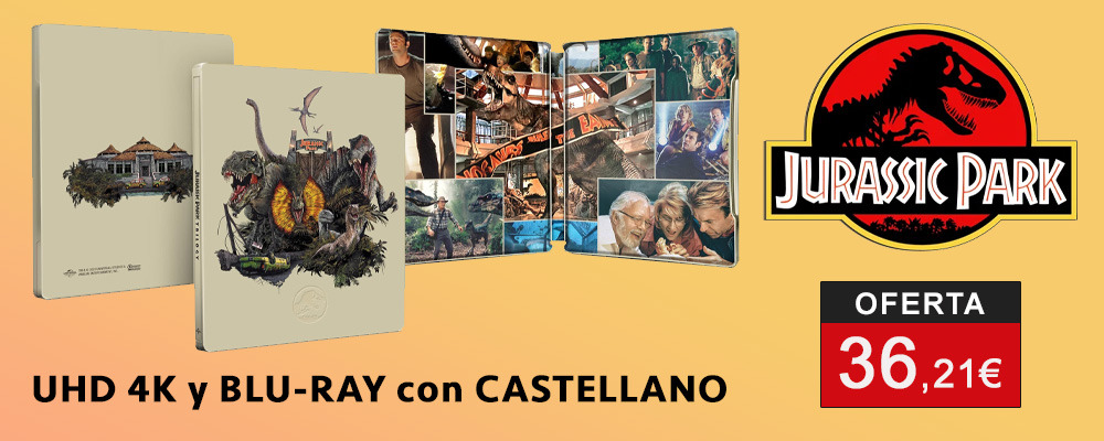 Steelbook de la Trilogía Jurassic Park en UHD 4K y Blu-ray con castellano