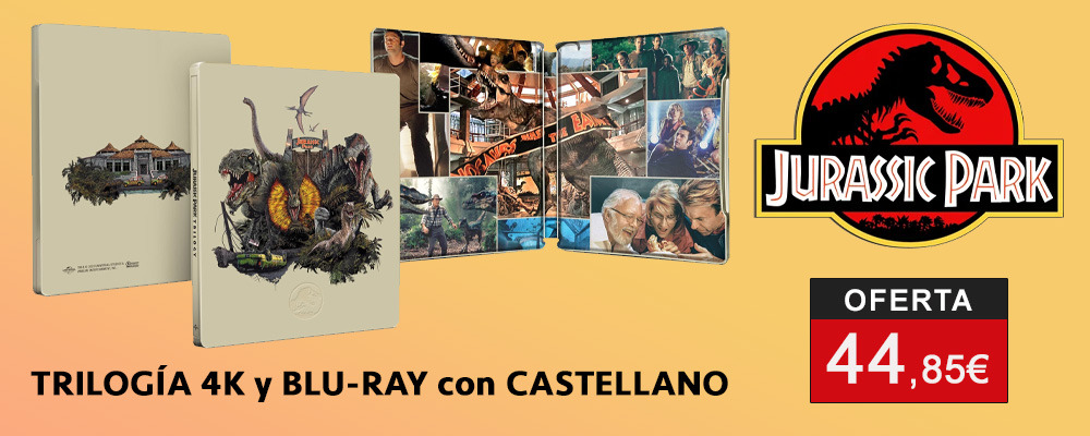 Steelbook de la Trilogía Jurassic Park en UHD 4K y Blu-ray con castellano
