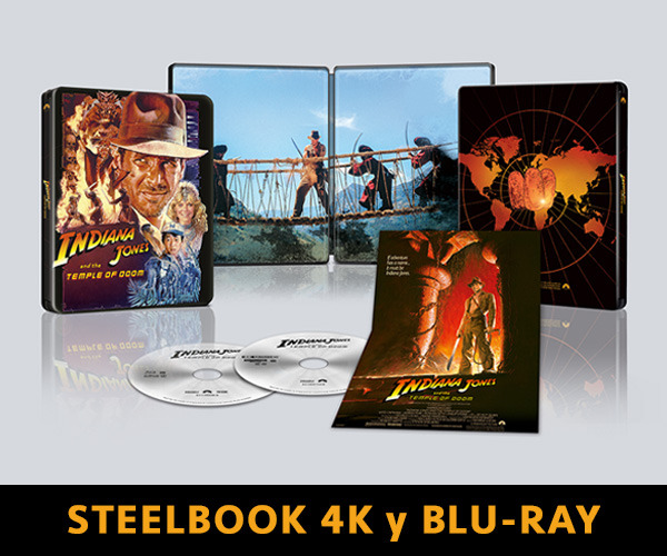 Steelbook de Indiana Jones y El Templo Maldito en UHD 4K y Blu-ray con minipóster