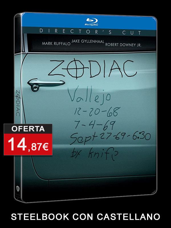 Steelbook de Zodiac en Blu-ray con castellano
