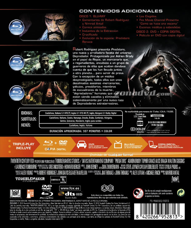 carátula Predators portada 3