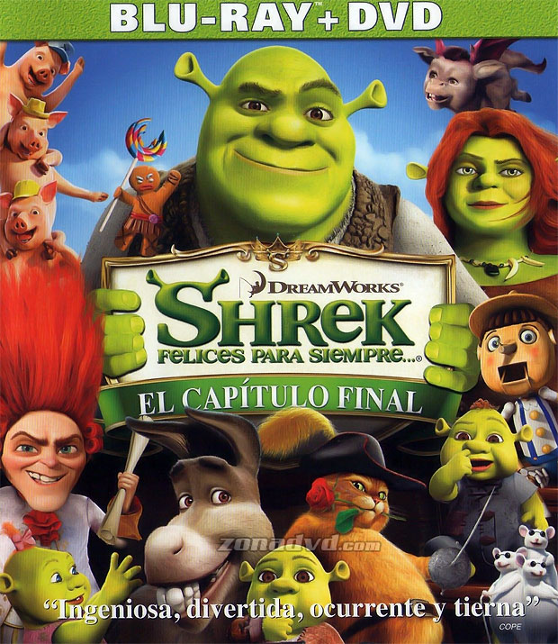 Carátula de Shrek, Felices para Siempre Blu-ray