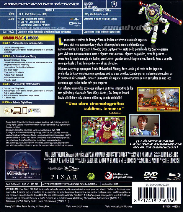 carátula Toy Story 3 portada 4
