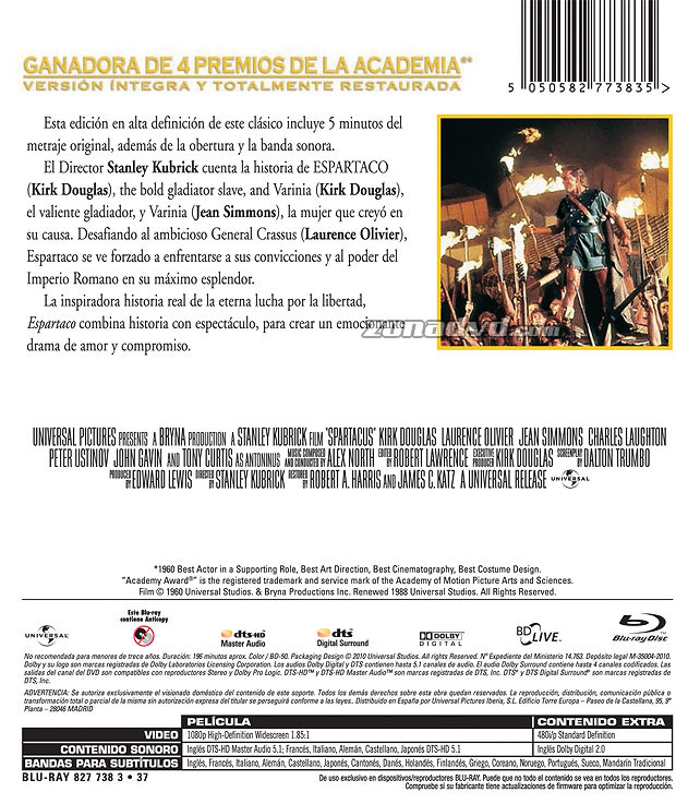 carátula Espartaco - 50º Aniversario portada 3