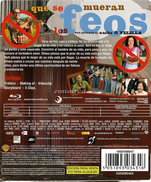 carátula Que se Mueran los Feos portada 3