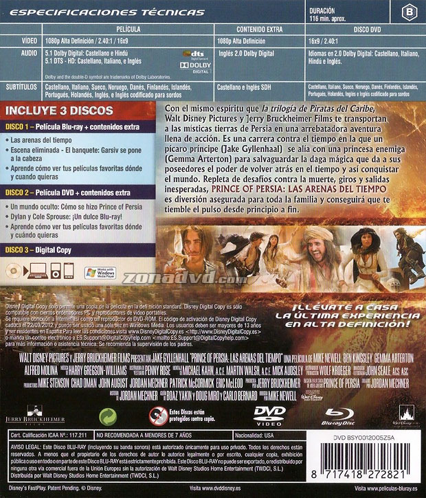 carátula Prince of Persia: Las Arenas del Tiempo portada 3