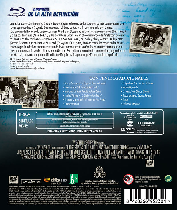 carátula El Diario de Ana Frank portada 3