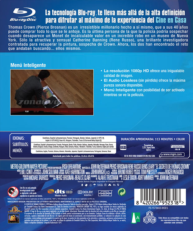 carátula El Secreto de Thomas Crown portada 3