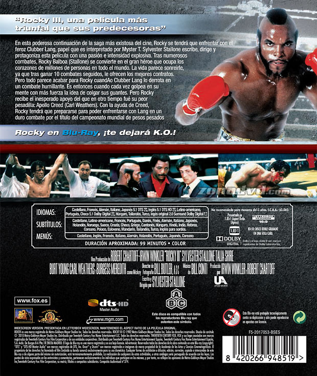 carátula Rocky III portada 3