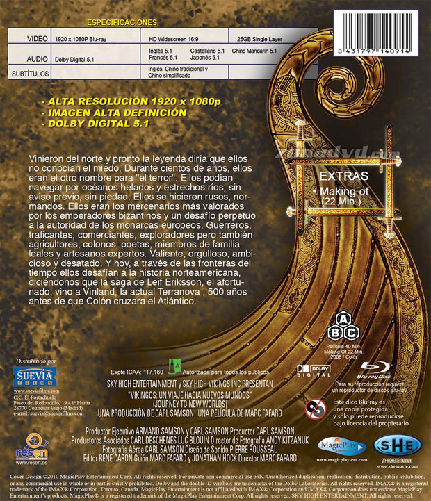 carátula IMAX - Vikingos: Un Viaje hacia Nuevos Mundos portada 3