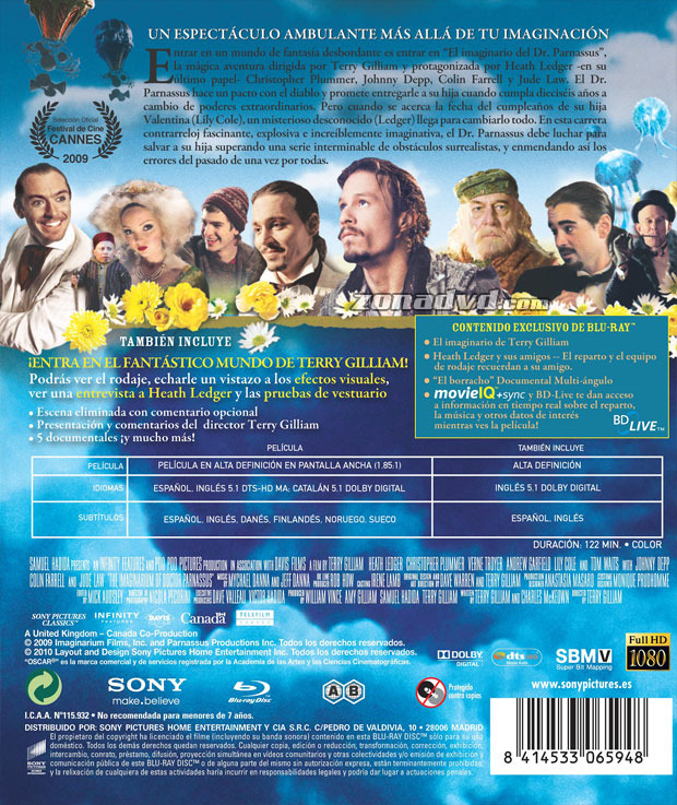carátula El Imaginario del Doctor Parnassus portada 3