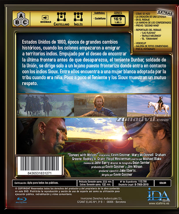 carátula Bailando con Lobos portada 3