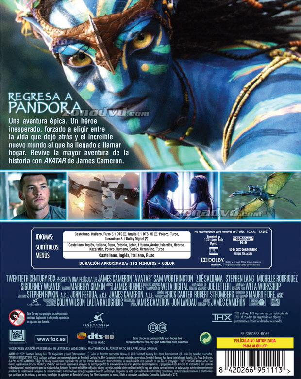 carátula Avatar portada 3