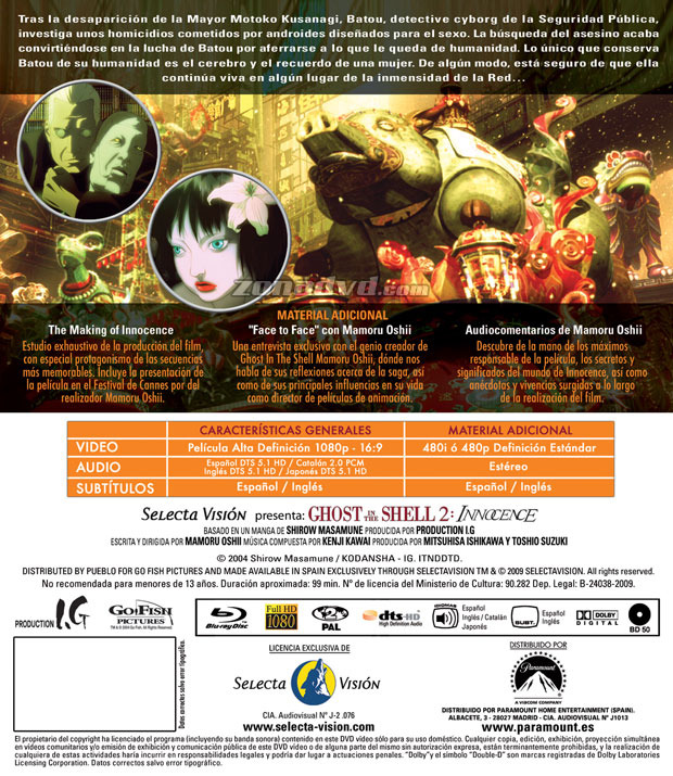carátula Ghost in the Shell 2: Innocence portada 3