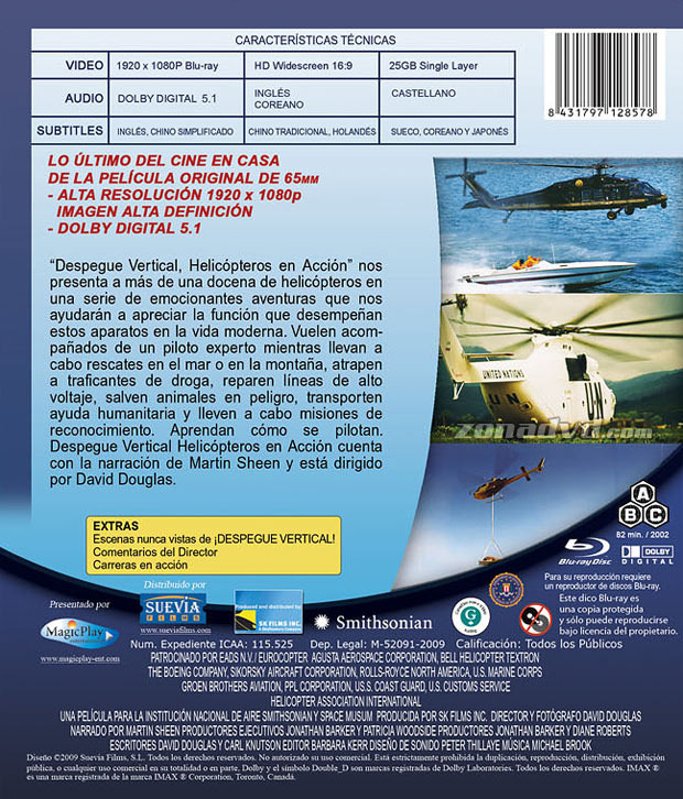 carátula IMAX - Helicópteros en Acción portada 3