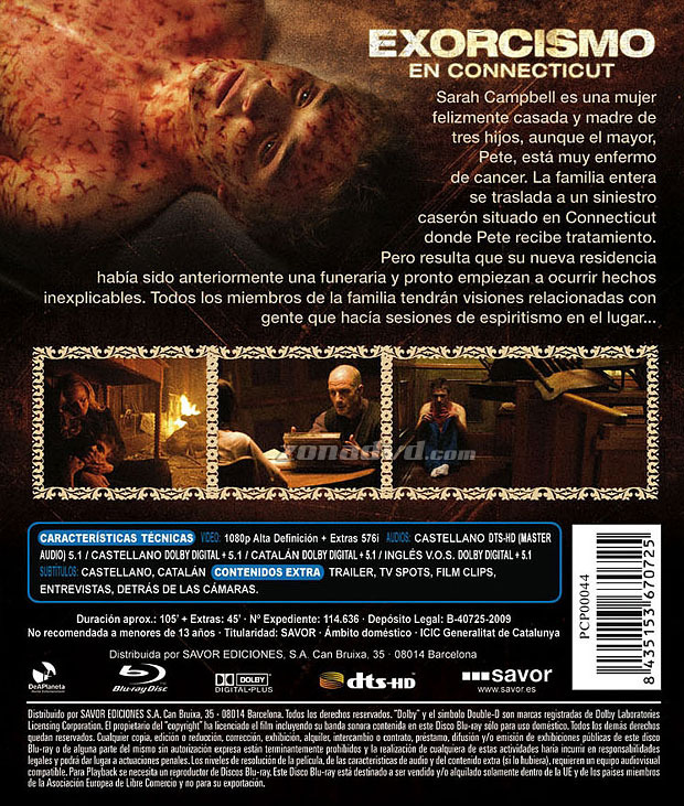 carátula Exorcismo en Connecticut portada 3