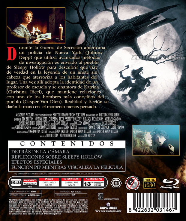 carátula Sleepy Hollow portada 3