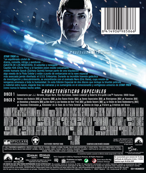 carátula Star Trek (2009) portada 4