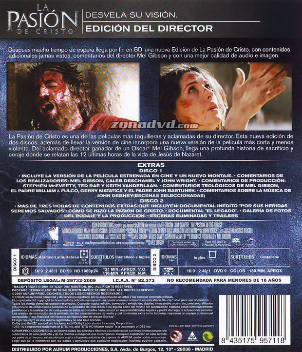 carátula La Pasión de Cristo - Montaje del Director portada 3