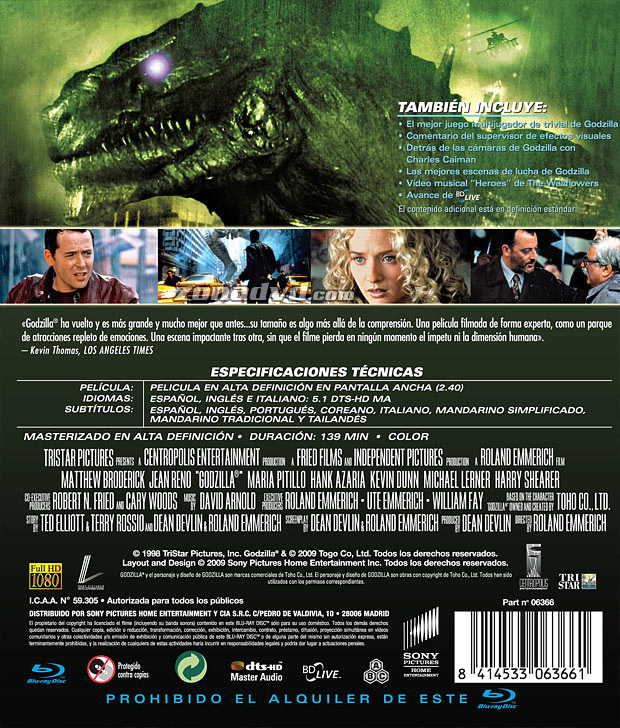 carátula Godzilla portada 3
