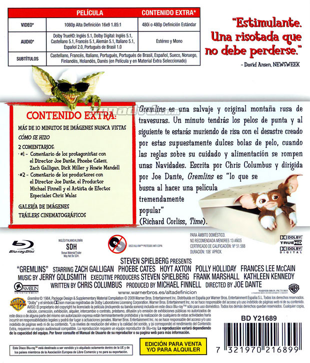 carátula Gremlins portada 4