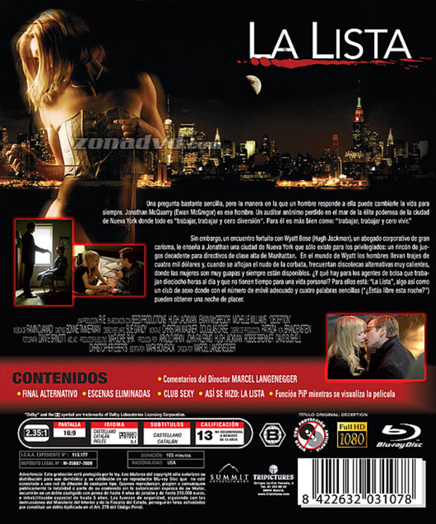 carátula La Lista (Deception) portada 3