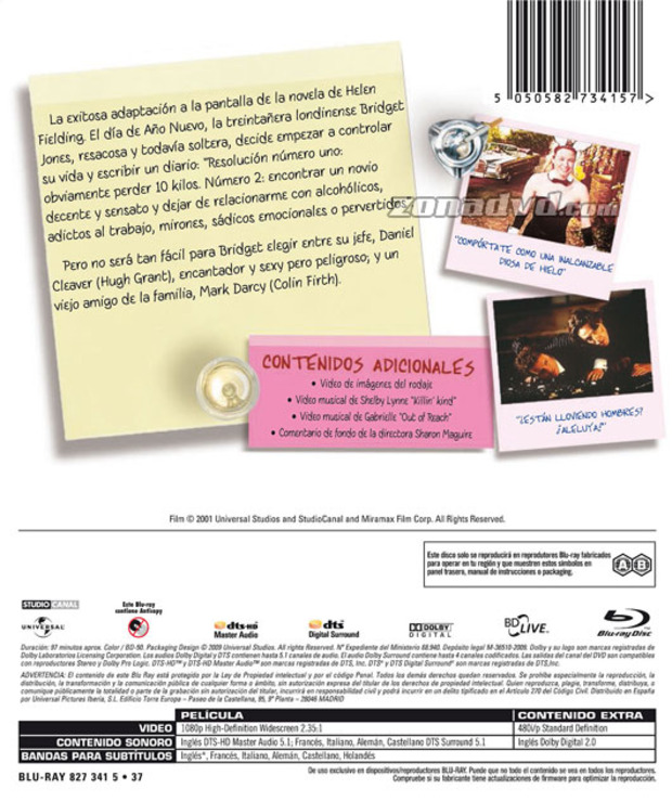carátula El Diario de Bridget Jones portada 3