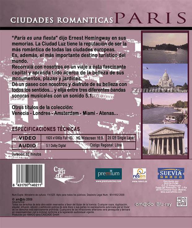 carátula Ciudades Románticas: París portada 3