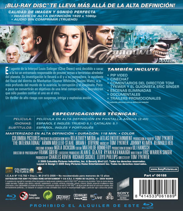 carátula The International (Dinero en la Sombra) portada 3