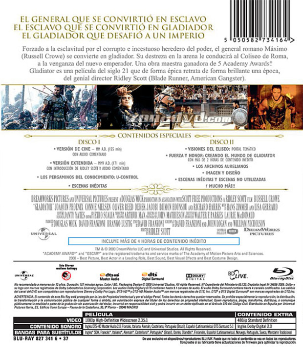 carátula Gladiator portada 3