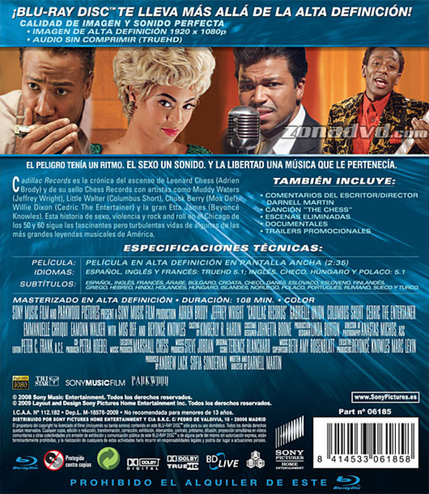 carátula Cadillac Records portada 3