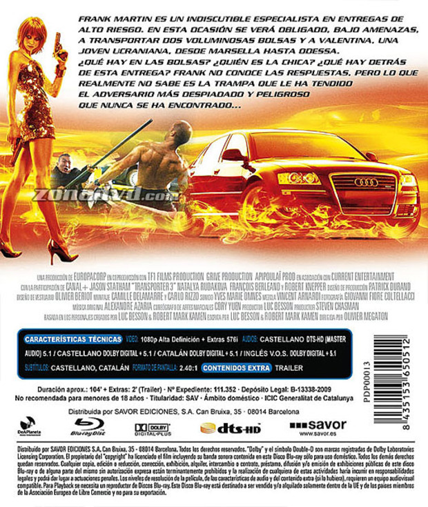 carátula Transporter 3 portada 3