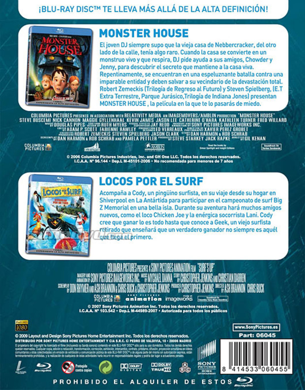carátula Pack Monster House + Locos por el Surf portada 3