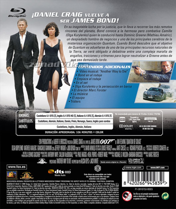 carátula Quantum of Solace portada 3