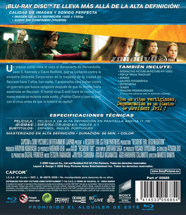 carátula Resident Evil: Degeneración portada 3