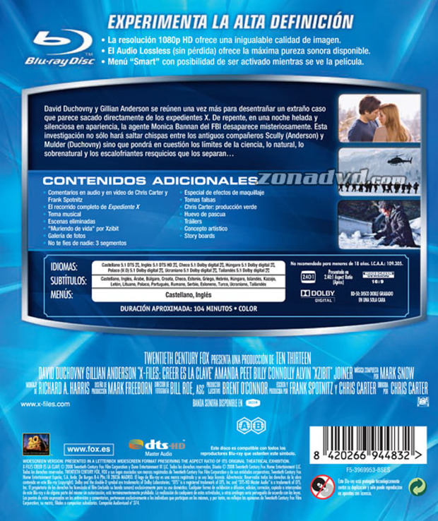 carátula X-Files: Creer es la Clave portada 3