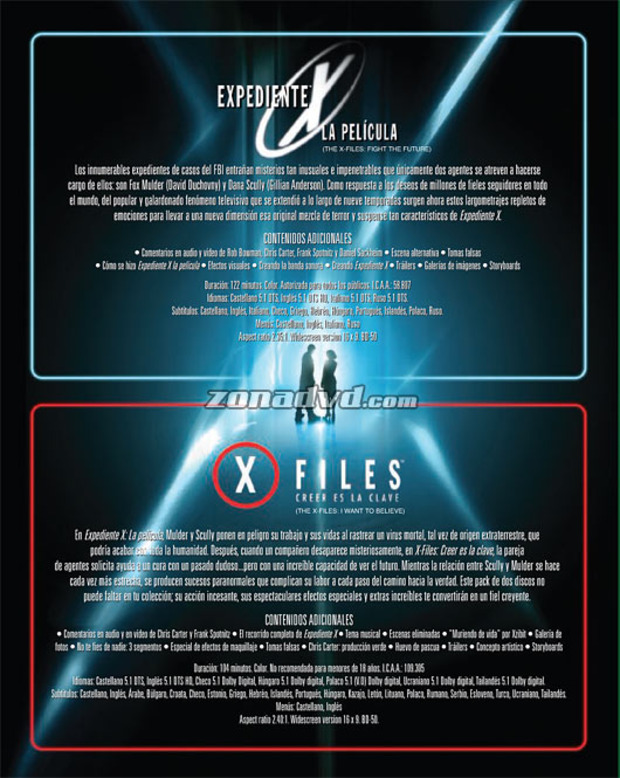 carátula Pack Expediente X - Las Películas portada 3