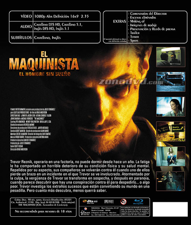 carátula El Maquinista portada 3