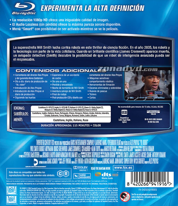 carátula Yo, Robot portada 3