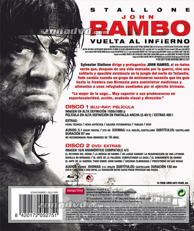 carátula John Rambo portada 3